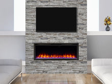 Load image into Gallery viewer, Allusion Platinum recessed linear electric Fireplace