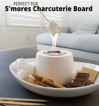 Load image into Gallery viewer, Cylindrical Tabletop Concrete Firepit Stainless Steel Burner