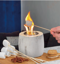 Load image into Gallery viewer, Cylindrical Tabletop Concrete Firepit Stainless Steel Burner