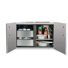 Load image into Gallery viewer, 36" 2-Drawer Dry Storage Pantry & Enclosed Cabinet Combo for Outdoor Kitchens