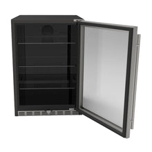 Load image into Gallery viewer, 24" 5.1c Outdoor Rated Fridge w/Glass Door and Glass Shelves