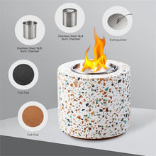 Load image into Gallery viewer, Cylindrical Terrazzo Tabletop Concrete Firepit