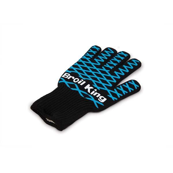 Single Black Grilling Mitt with Blue Accents