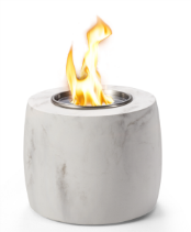 Cylindrical Tabletop Concrete Firepit Stainless Steel Burner