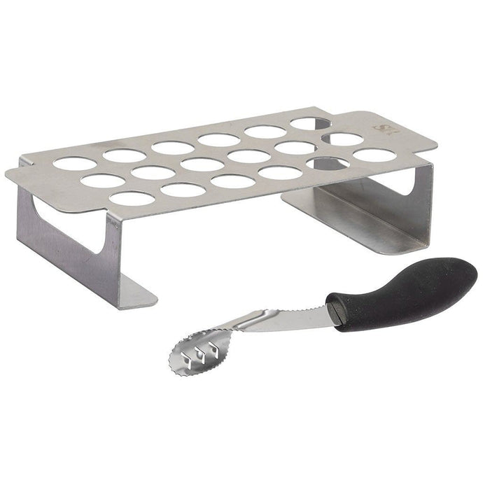 Stainless Steel Chili Pepper Grilling Set, Rack & Pepper Corer